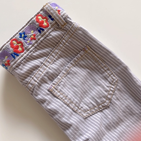 OSHKOSH | Girl’s Pants - 24 Months. Ticking Stripes and floral embroiderey - Picture 8 of 8
